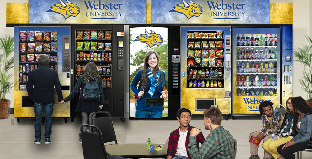 University Vending Machines in a cafeteria
